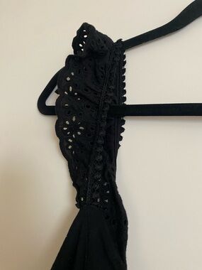 H&M Black Ruffle Strap Tank